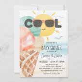 Summer Cool | Baby shower van de Tropische Beach I Kaart (Voorkant)