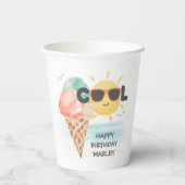 Summer Cool | Maandag tropische baarmoederijs Papieren Bekers (Achterkant)