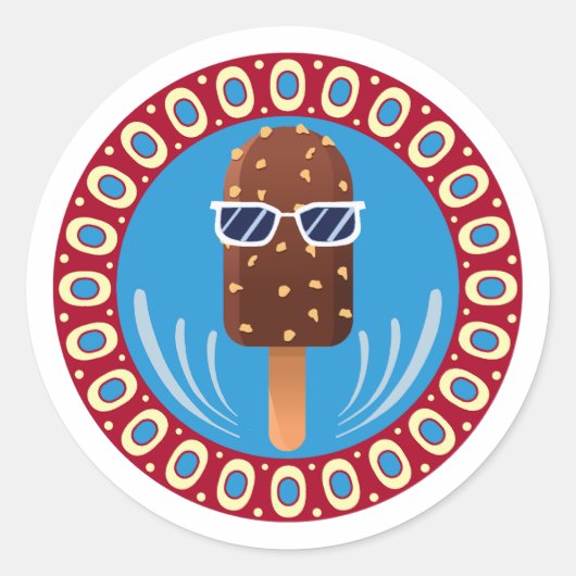 summer cool ronde sticker (Voorkant)