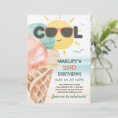 Summer Cool | Uitnodiging van Ice Cream Beach (Staand voorkant)