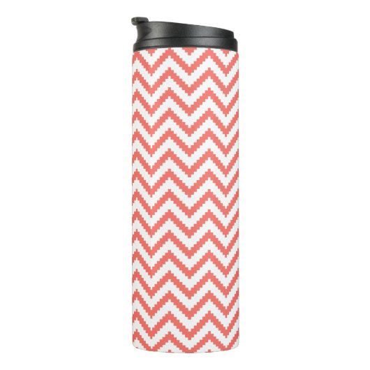 Summer Coral Aztec Chevron Thermosbeker (Geroteerd rechts)