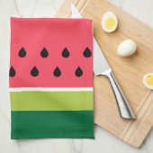 Summer Coral Pink Green Watermelon Fruit Slice Theedoek (Quarter Fold)