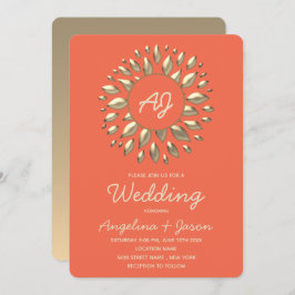 Summer Coral Wedding Kaart