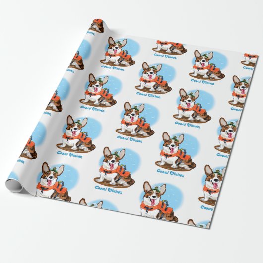 Summer Corgi Cadeaupapier (Uitgerold)