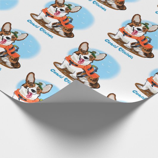 Summer Corgi Cadeaupapier (Hoek)