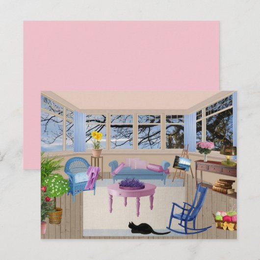 Summer Cottage briefkaart (Voorkant / Achterkant)