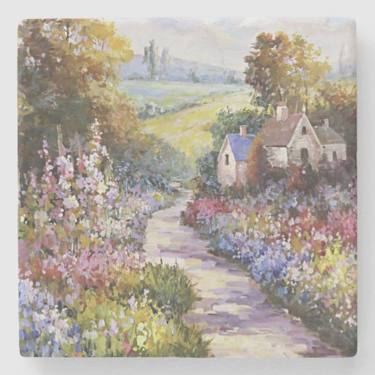 Summer Cottage Fine Art Stenen Onderzetter (Voorkant)
