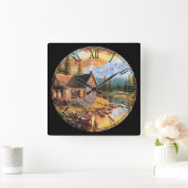 Summer Cottage Fine Art Vierkante Klok (Huis)