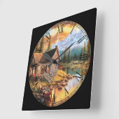 Summer Cottage Fine Art Vierkante Klok (Hoek)