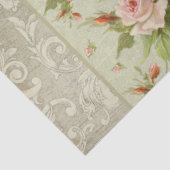 Summer Cottage Pink Roses Scrolls Wood Decouting Tissuepapier (Detail)