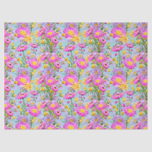 Summer Cottage Tuin Blauw Tissuepapier (Voorkant)