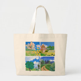 Summer Countryside Nature Grote Tote Bag
