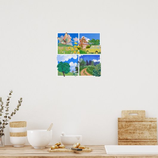 Summer Countryside Nature Poster (Keuken)