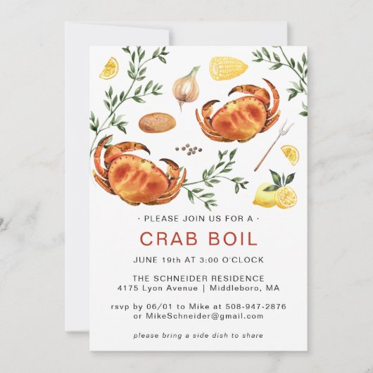 Summer Crab Boil | Lage boksenkorting Kaart (Voorkant)