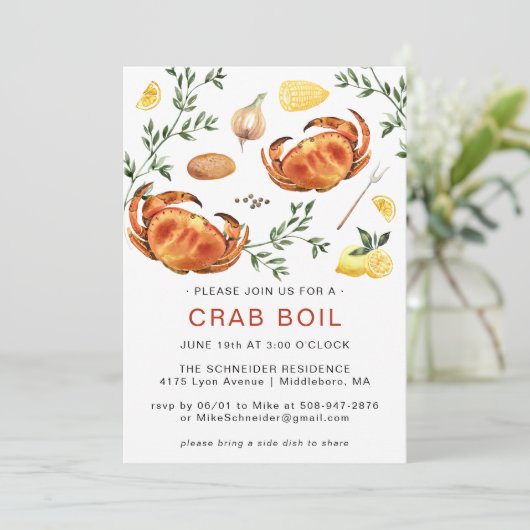 Summer Crab Boil | Lage boksenkorting Kaart (Staand voorkant)