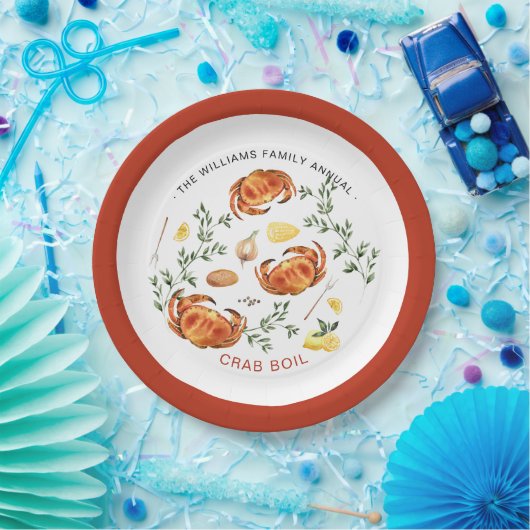 Summer Crab Boil | Lage boksenkorting Papieren Bordje (Feest)