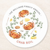 Summer Crab Boil | Lage boksenkorting    Ronde Kartonnen Onderzetter (Voorkant)