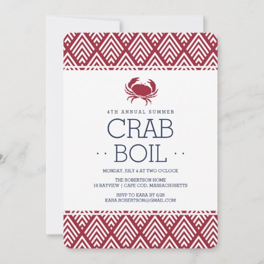Summer Crab Boil Party Kaart (Voorkant)