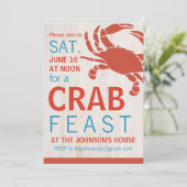 Summer Crab Feast Party Invite Kaart (Staand voorkant)