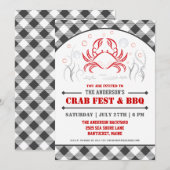 Summer Crab Fest & BBQ Party Invitation Kaart (Voorkant / Achterkant)