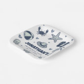 Summer Crab Popsicle Seashell Ball Birthday Party  Papieren Bordje (Gebogen)