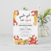 Summer Crawfish Boil Engagement Party Kaart (Staand voorkant)