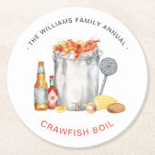 Summer Crawfish Boil | Lage boksenkorting Ronde Kartonnen Onderzetter (Voorkant)