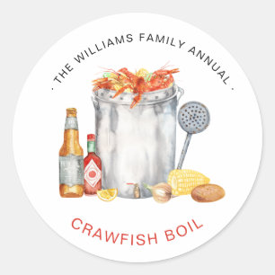 Summer Crawfish Boil   Lage boksenkorting   Ronde Sticker