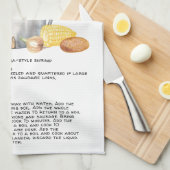 Summer Crawfish Boil | Recipe Heirloom Tea Towel Theedoek (Quarter Fold)