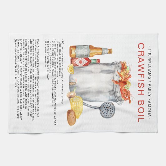 Summer Crawfish Boil | Recipe Heirloom Tea Towel Theedoek (Horizontaal)