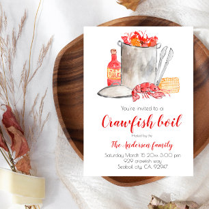 Summer crawfish boil-uitnodiging kaart