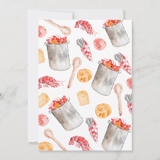 Summer crawfish boil-uitnodiging kaart (Achterkant)
