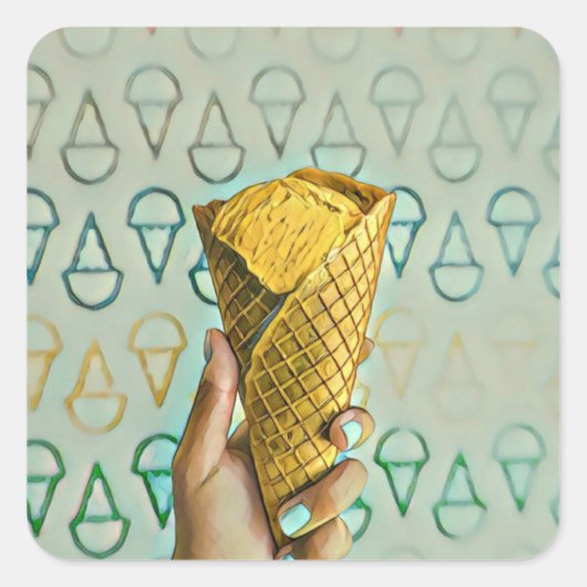 Summer Cream lovers Vierkante Sticker (Voorkant)