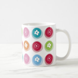 Summer Cute Daisy Flower Fuzzy Stippen Colorful Fu Koffiemok