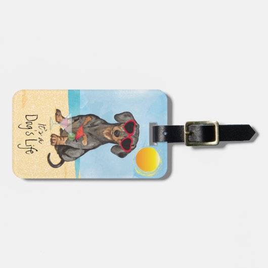 Summer Dachshund Bagagelabel (Voorkant horizontaal)