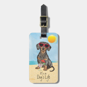 Summer Dachshund Bagagelabel