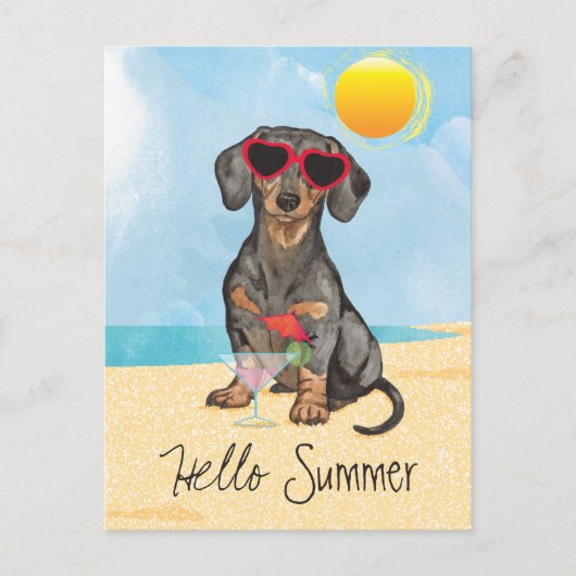Summer Dachshund Briefkaart (Voorkant)