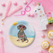 Summer Dachshund Papieren Bordje (Feest)