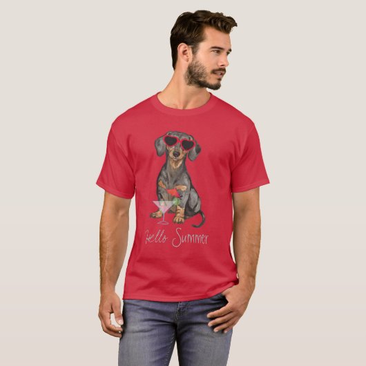 Summer Dachshund T-shirt (Voorkant volledig)