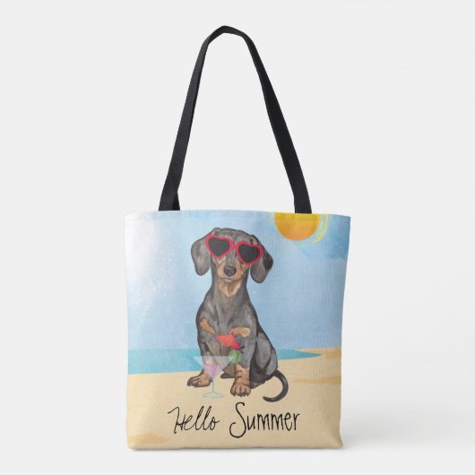 Summer Dachshund Tote Bag (Achterkant)