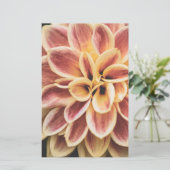 Summer Dahlia Flower (Floral Art) Briefpapier (Staand voorkant)