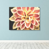 Summer Dahlia Flower (Floral Art) Canvas Afdruk (Insitu (Houten vloer))