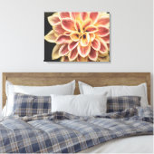 Summer Dahlia Flower (Floral Art) Canvas Afdruk (Insitu (Slaapkamer))