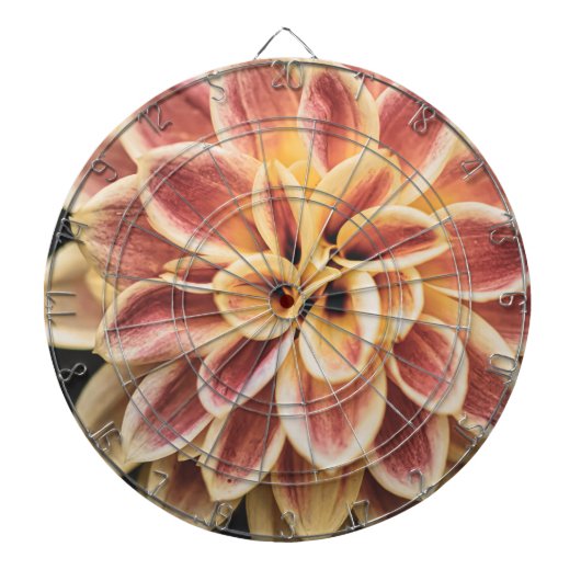 Summer Dahlia Flower (Floral Art) Dartbord (Voorkant)