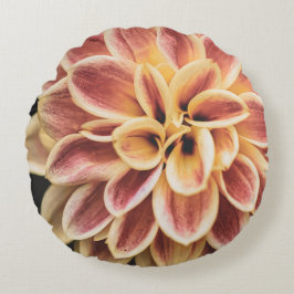 Summer Dahlia Flower (Floral Art) Rond Kussen