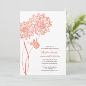 Summer Dahlias Shower/Party Invitation Kaart (Staand voorkant)