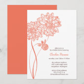 Summer Dahlias Shower/Party Invitation Kaart (Voorkant / Achterkant)