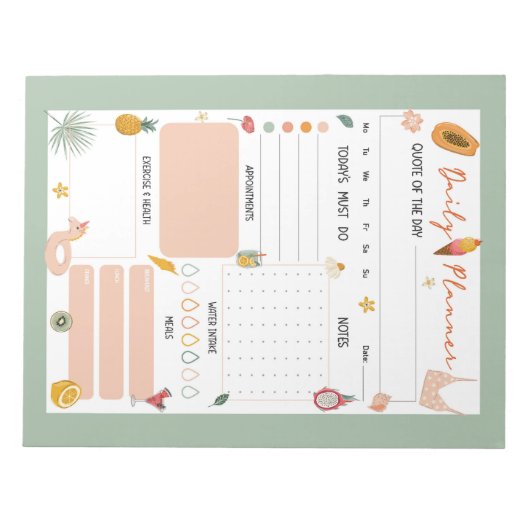 Summer Daily Planner Notepad  Notitieblok (Voorkant)