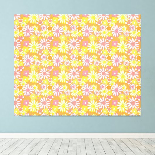 Summer Daisies Canvas Print (Insitu (Houten vloer))