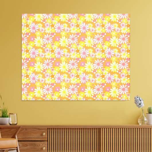 Summer Daisies Canvas Print (Insitu (Woonkamer))